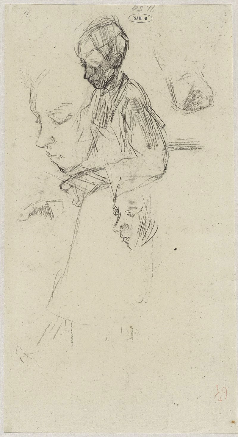 Foglio da disegno con studi di un ragazzo di fabbrica al lavoro - Rijksmuseum Amsterdam